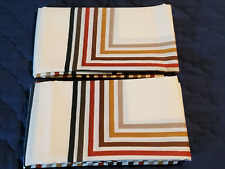2 Vtg 80s BURLINGTON Brown/ Rust /Gold STRIPED KING SIZE PILLOWCASES NWOT USA picture