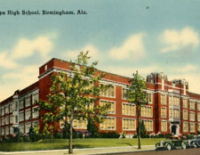 Postcard Phillips High School Birmingham Alabama Public School Vintage Autos picture
