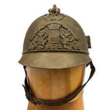 Victorian French Adrian Pattern Fire Helmet : Sapeurs  Badge, Liner & Chin Strap picture