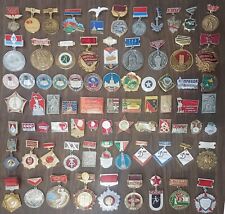 BIG LOT of 75  Soviet  (USSR) Vintage Medals & badges 100% Original picture