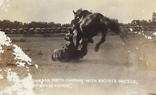 Vintage 1917 Rodeo Horse Saddle Bronc RPPC Glendive Montana Johnson picture