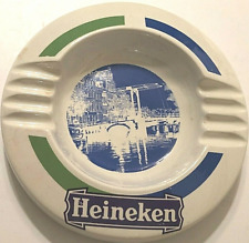 Henry W. King & Co. England Vintage Heineken White Round Ceramic Ashtray 9.5