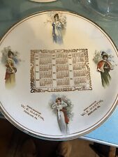 Antique 1907 Calendar Plate Victorian Ladies From W.E. Martin Freeland PA Penn picture