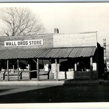 c1940s Wall, SD. RPPC Drug Store Street View Totem Pole Buffalo Ted Hustead A209 picture
