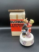 Vintage Aldon Blondie & Dagwood Revolving Musical Porcelain Figure 7” picture
