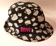 HELLO KITTY Hat Collector's FIND Black & White Fedora Bucket Size M/L Sarino picture