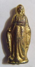 1920s Antique Catholic Saint Miraculous Mary pocket golden icon religious 52903 picture
