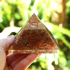 Entirely Zen Red Goldstone Orgone Pyramid XL 75mm 3inch EMF & 5G Protection picture