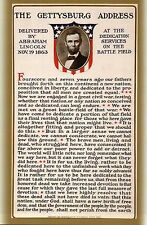 The Gettysburg Address by President Abraham Lincoln, Civil War - Modern Postcard picture