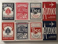 USPCC Playing Card Lot x 8 Decks  Tally-ho Circle, Bee, 807 Rider Backs NEW picture