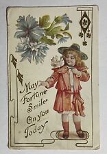 1908 Old Antique Postcard May Fortune Smile Boston Massachusetts Postmark Stamp picture