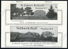 1903 St John's School Verbeck Hall Manlius NY photo Pebble Hill vintage print ad picture