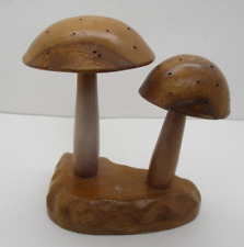 Vintage Dolphin Genuine Monkey Pod Wood Mushrooms For Toothpicks picture