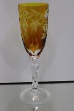 Ajka Marsala Amber Cut to Clear Crystal Fluted Champagne Goblet {113} picture