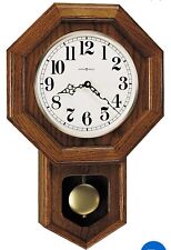 Howard Miller Dual Chime Oak Pendulum School House Wall Clock Katherine 620-112 picture