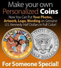 Challenge Coin CREATE YOUR OWN on real U.S. JFK Half Dollar SPECIAL PRICE Custom picture