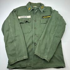 Vintage 50s 60s Vietnam Era US Army OG-107 Type 1 Sateen Shirt Fatigue Patches M picture
