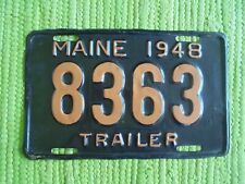 1948 Maine BRASS Trailer License Plate ME 48 Tag 8363 picture