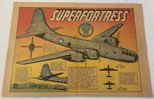 1944 WWII cartoon centerfold ~ B-29 SUPERFORTRESS picture