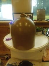 Primitive Beehive Whiskey Jug Large 12” Antique Brown Salt Glaze Stoneware Crock picture