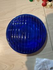 Vintage Corning 4 1/2 Inch Blue Glass Lens For Railroad Signal Lantern picture