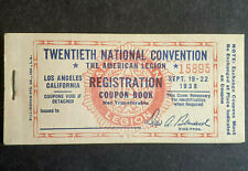 Vintage 1938 American Legion Coupon Booklet Los Angeles National Convention picture