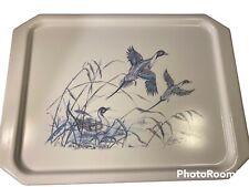 Vtg Monza R2S Serving Tray Wild Ducks Signed 20” x 14 1/2”Italy picture