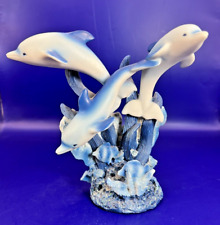 Dolphins Figurine - Porcelain and Resin - approx 5 3/4