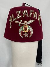 Alzafar Vintage Handmade Fez Jeweled Burgundy Harry M Osers Co. New York Size 7 picture