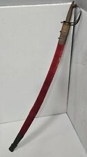 Vintage Ceremonial Sword India Persian Red Velvet Sheath 30” Blade Antique Rare picture