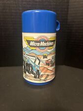Vintage 1989 Galoob MICRO MACHINES 8oz. Aladdin Thermos w/Lid, Preowned picture