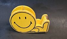 Rare Happy Face Wooden Tape Dispenser From Estate Collectible  picture