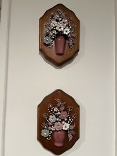 Vtg Pol-O-Craft 70’s Nail Flower Art Wall Hangings (2) Pauline A. Owen’s 1977 picture