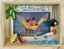 White Lace & Promises VTG Russ Berrie  ‘Our Honeymoon’ 3D Resin 8x6 Frame w/Box picture