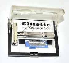 1961 Gillette Fatboy Adjustable DE Razor + Orig Case, NICE SHAPE, G-1 picture