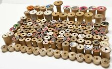 Lot of 125 Vtg Empty Wood Sewing Thread Spools Various Sizes and Brands picture