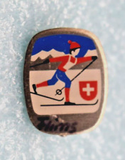 Flims Switzerland Ski Resort Cross Country Skiing Ski Pin picture