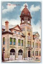 1910 City Hall Building Clock Tower Entry Ludington Michigan MI Posted Postcard picture
