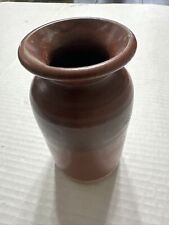 Vintage E M Brown Glazed Design Vase  Unknown Pottery picture