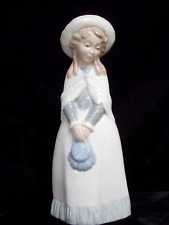 Lladro Nao Spain Girl with Hat Shawl Purse Porcelain Figurine picture