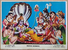 India Vintage Mythological God Sheshshayee Collectible Poster Print BM369 picture