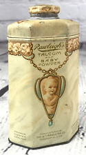 Antique Vintage Rawleigh’s Talcum and Baby Powder 4 oz Tin USA Advertising 1915 picture