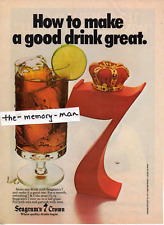 Seagram's 7 Crown Whiskey 1978 Picture Print Ad Clipping Page Gin Schweppes ad picture