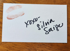 Autographed Silvia Saige 3x5 index card w/lipstick kiss w/coa ADULT ACTRESS picture
