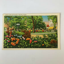 Postcard Maine Sanford ME Public Park Square 1940s Linen Unposted picture