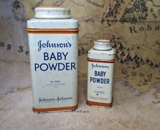 Lot of 2: Vintage Johnson Baby Powder 9 oz  and 1.75 Oz (1 3/4 Oz) Tins -Antique picture