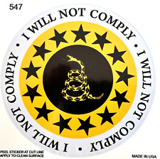 I Will Not Comply...2nd Amendment..Military..Truck Decals Sticker  (4 Pack) #547 picture