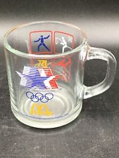 Rare Vintage McDonald's 1984 Olympics Los Angeles Clear Glass Coffee Cup picture