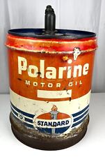 STANDARD POLARINE MOTOR OIL 5 Gallon Can with Handle & Pour Spout Vintage picture