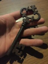 Victorian Master Door Iron Skeleton Key Collector Patina SOLID METAL Decor GIFT picture